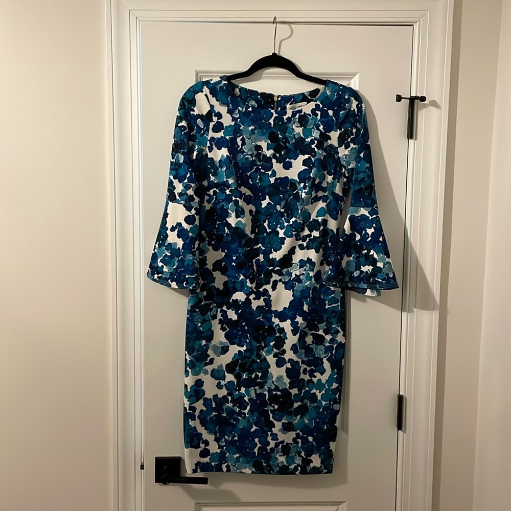 Calvin Klein bell sleeve floral dress